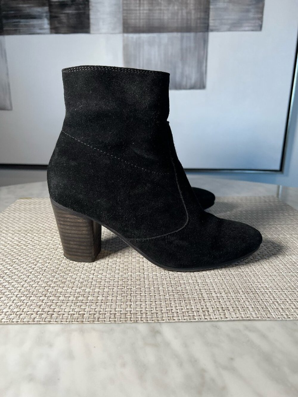Seychelles black suede block-heel ankle boots